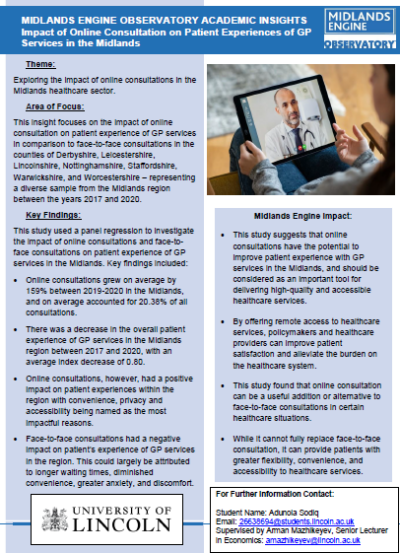 Impact of Online Consultation on Patient Experiences of GP Services in the Midlands insights cover